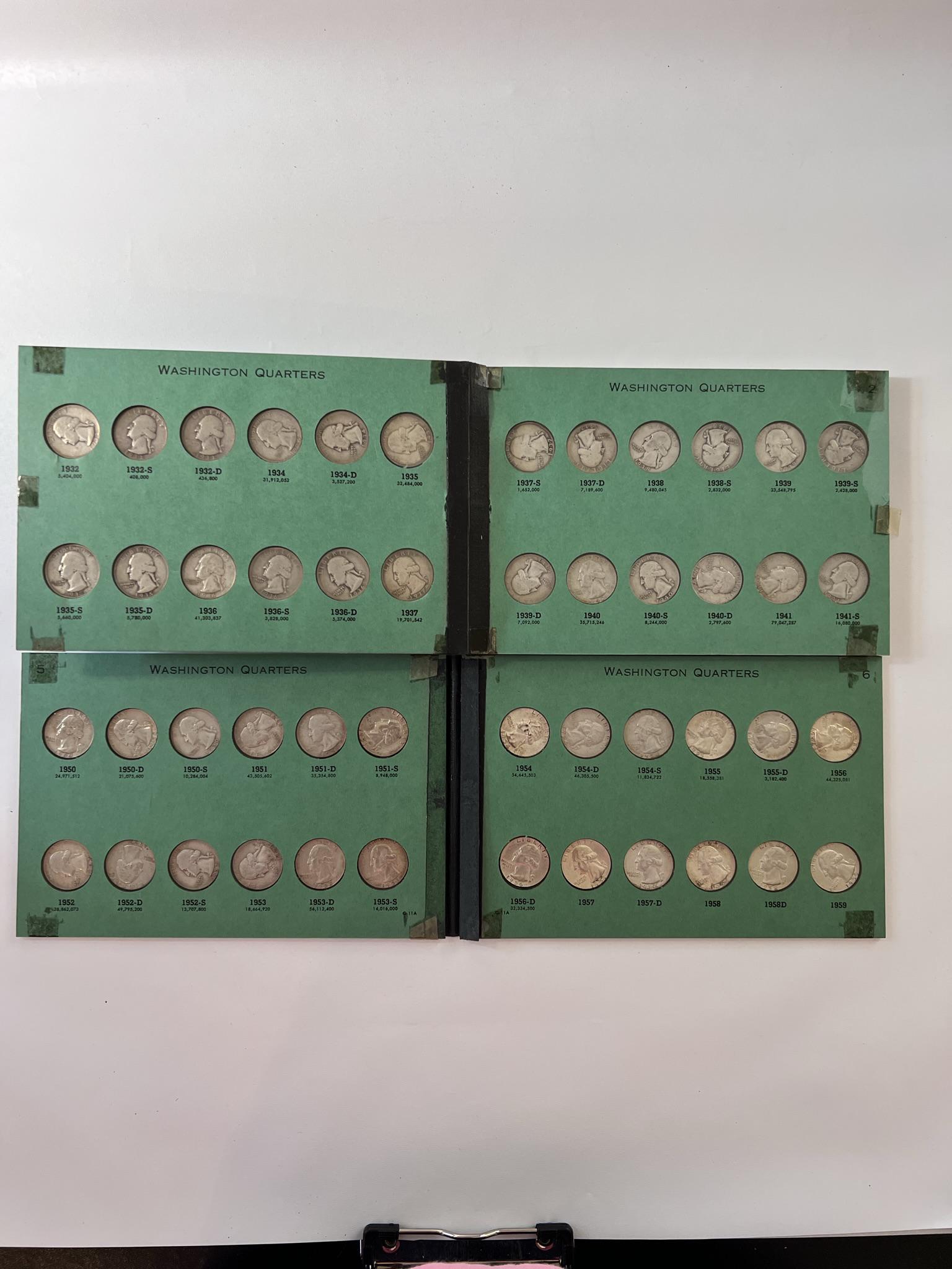 2 Albums of Washington Silver Quarters (1 of 4)