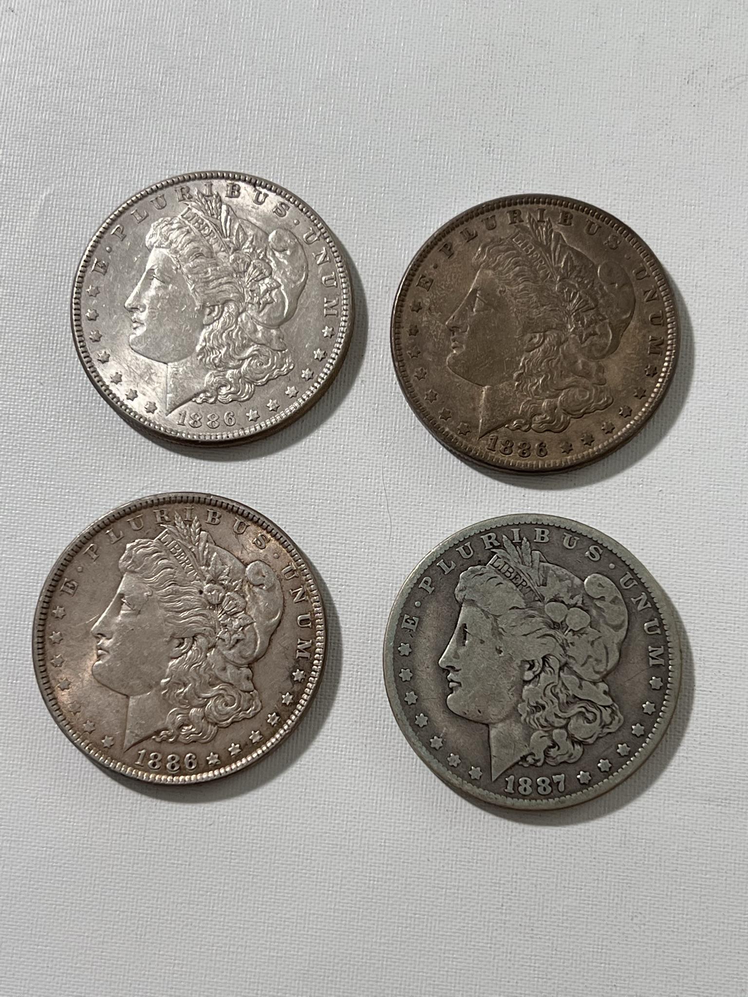 Lot of 4 Morgan Silver dollars (1 of 9)