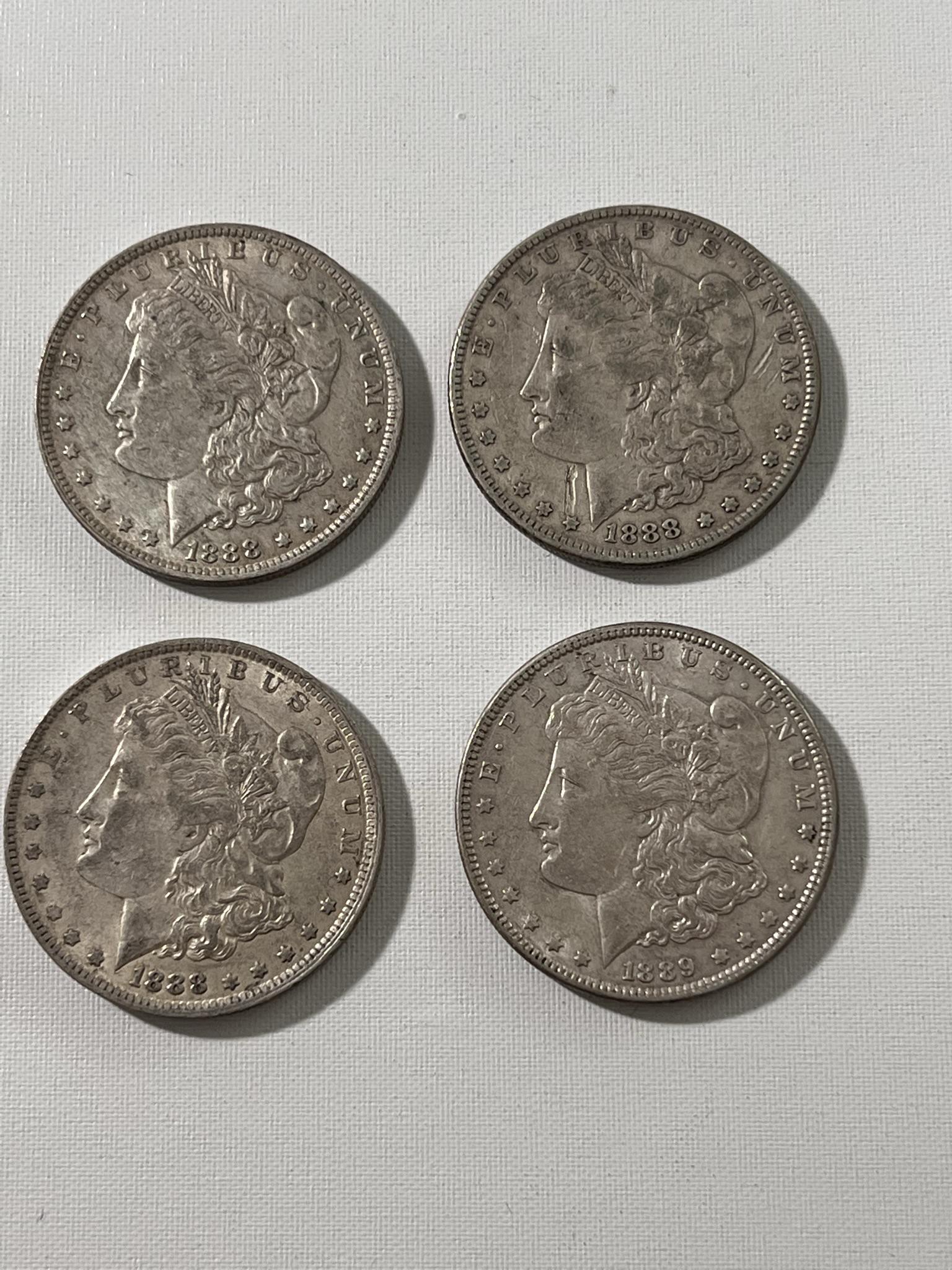 Lot of 4 Morgan Silver dollars (1 of 9)