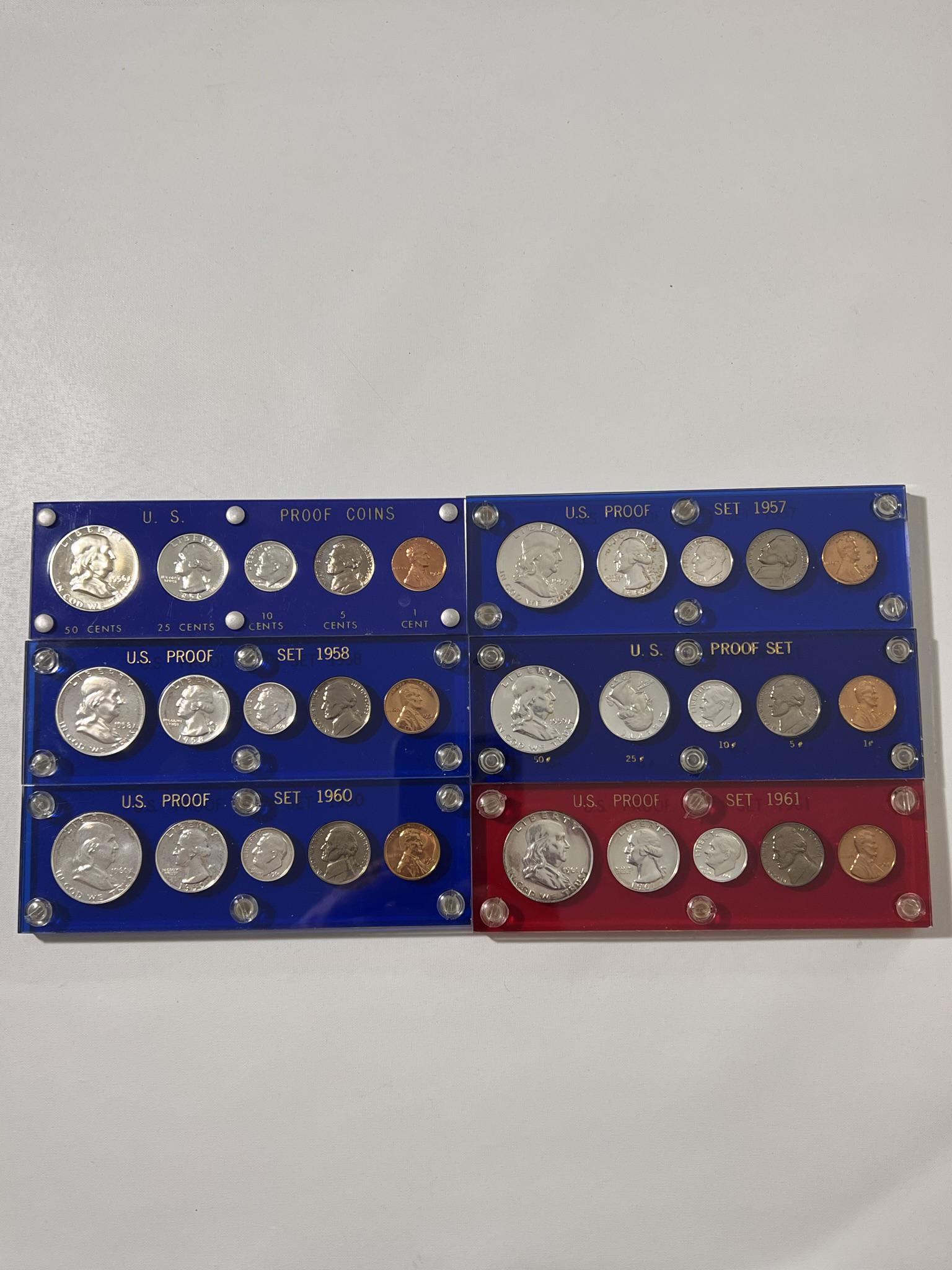 Lot of 6 U.S. Proof Coin Sets (1 of 5)