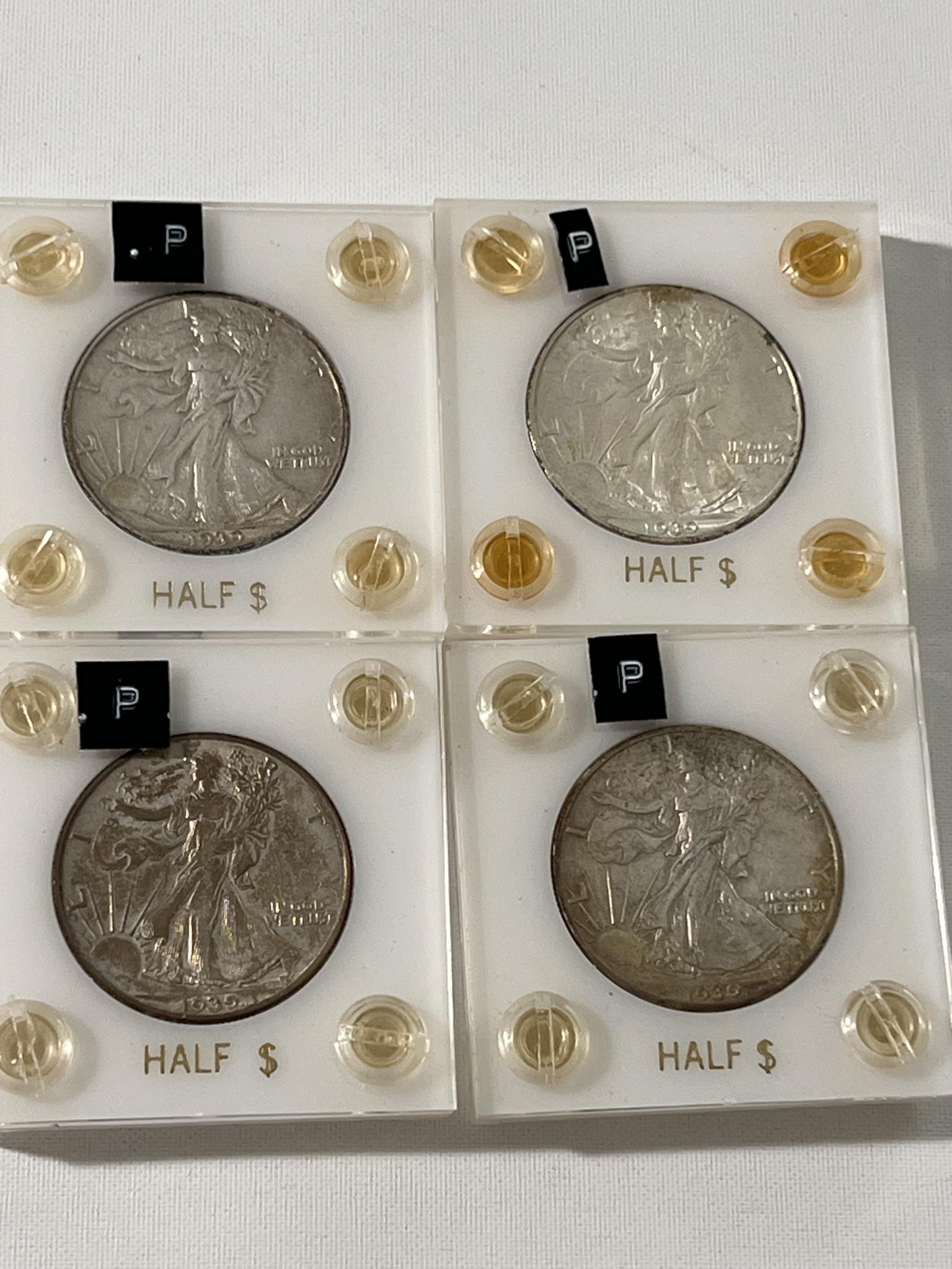 Lot of 4 Walking Liberty Silver Half Dollars (1 of 6)