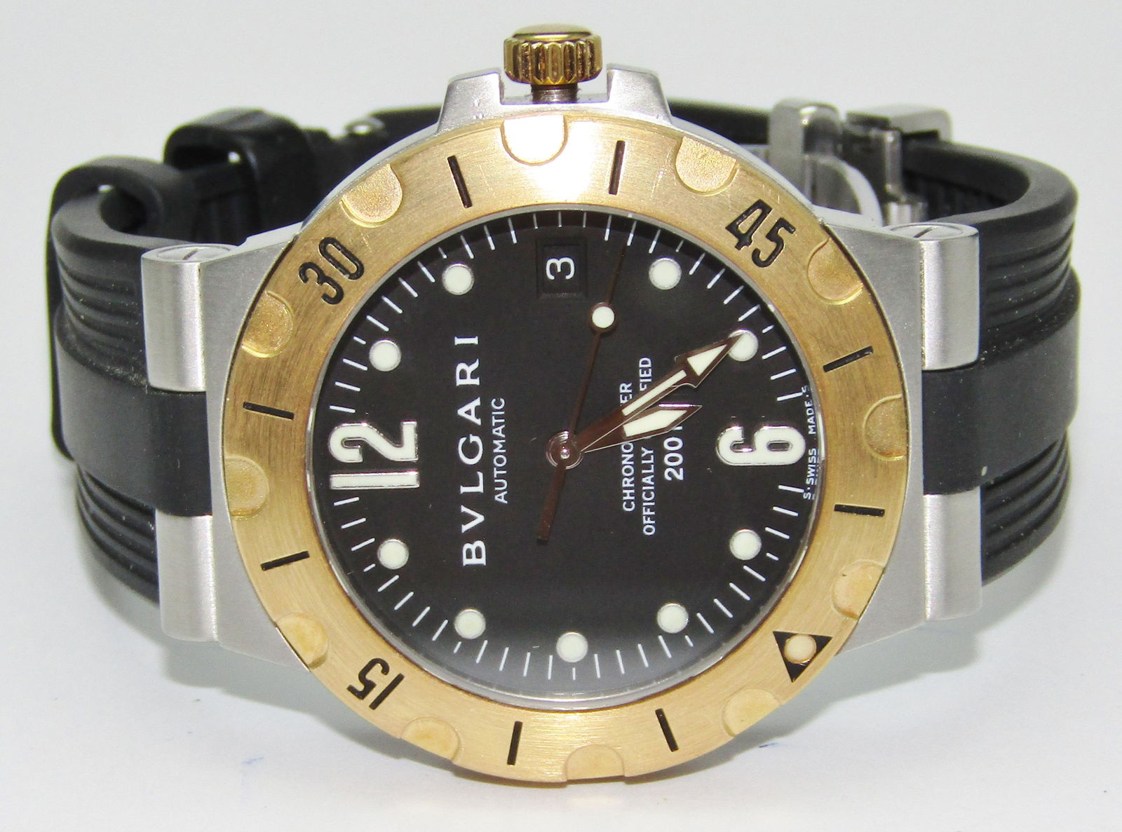 SS BVLGARI Chronometer watch with a yellow gold (1 of 1)