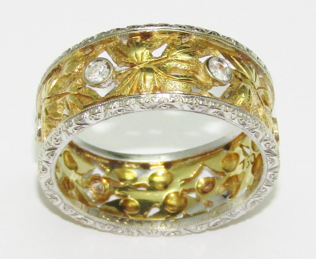 Buccellati 18Kt Yellow & White Gold Ring with Diamonds (1 of 3)