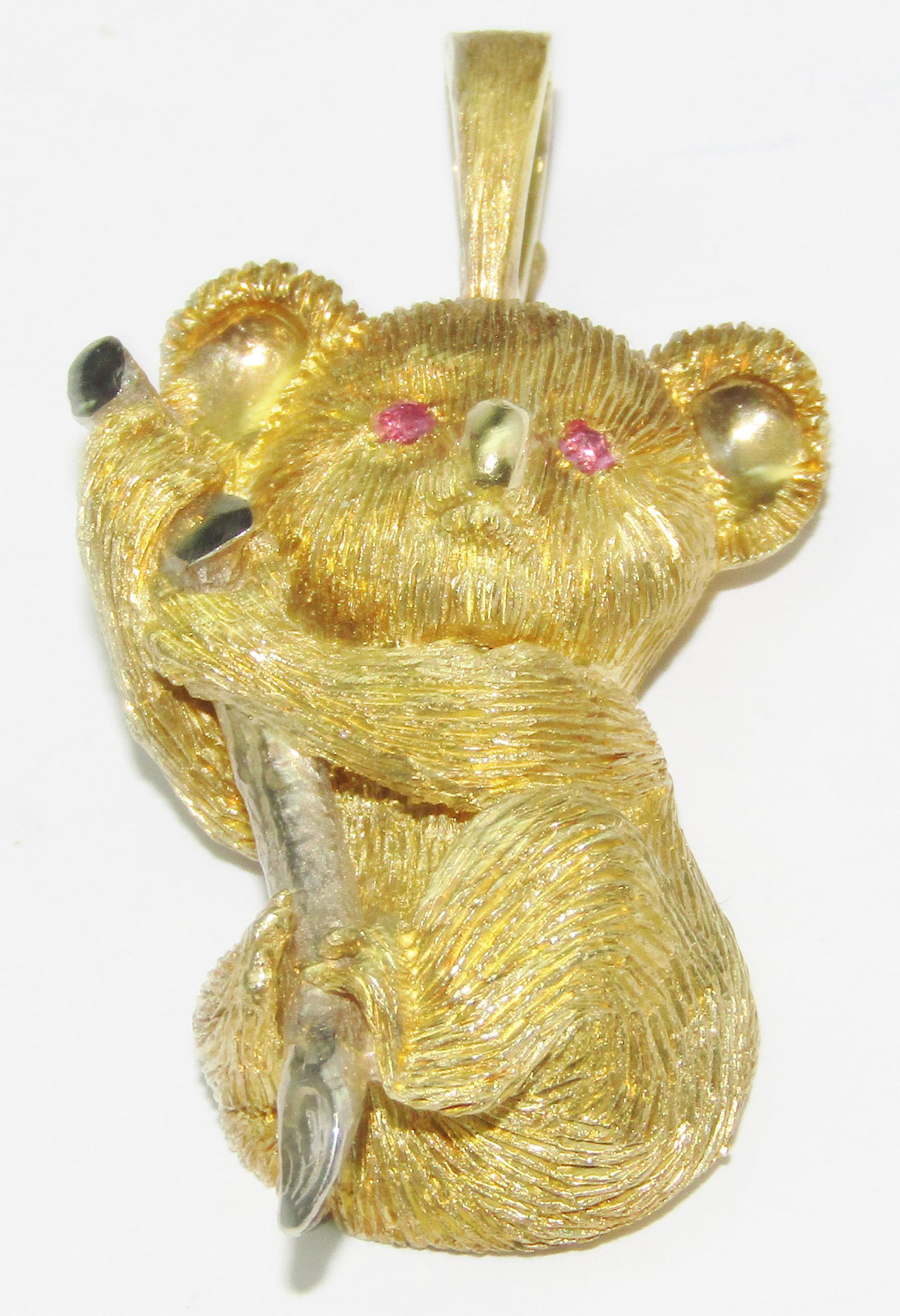 18Kt Gold Koala Bear Pendant with Rubies (1 of 1)
