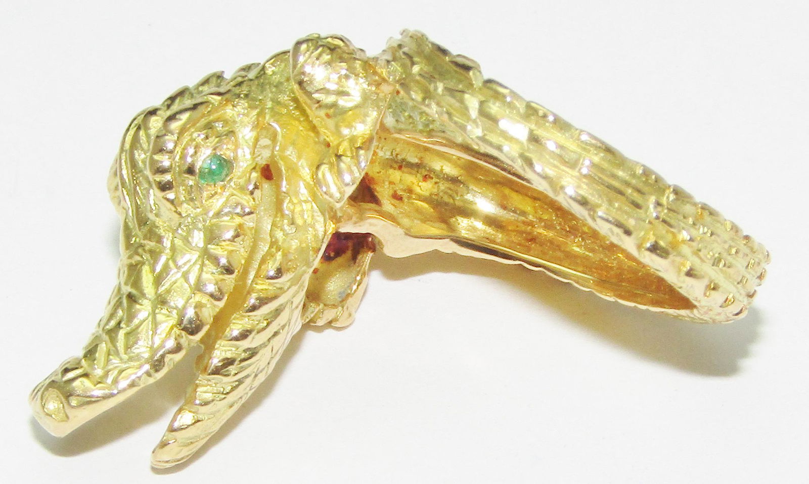 18Kt Gold Crocodile Head Ring (1 of 1)