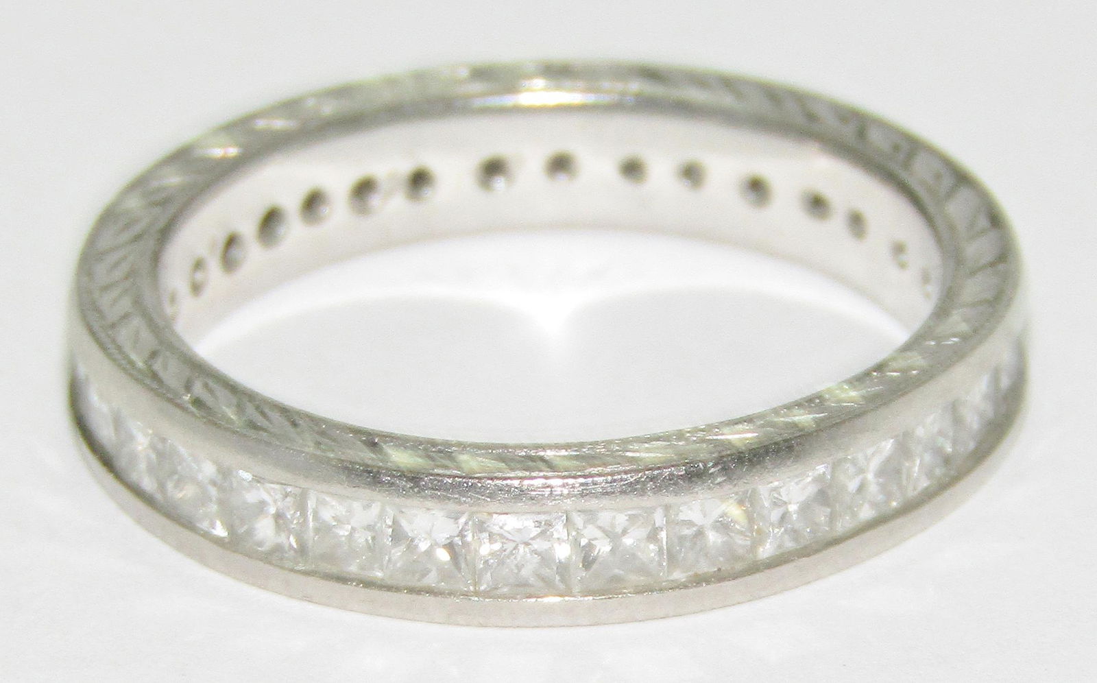 Platinum Ring with Princess Cut Diamonds (1 of 2)