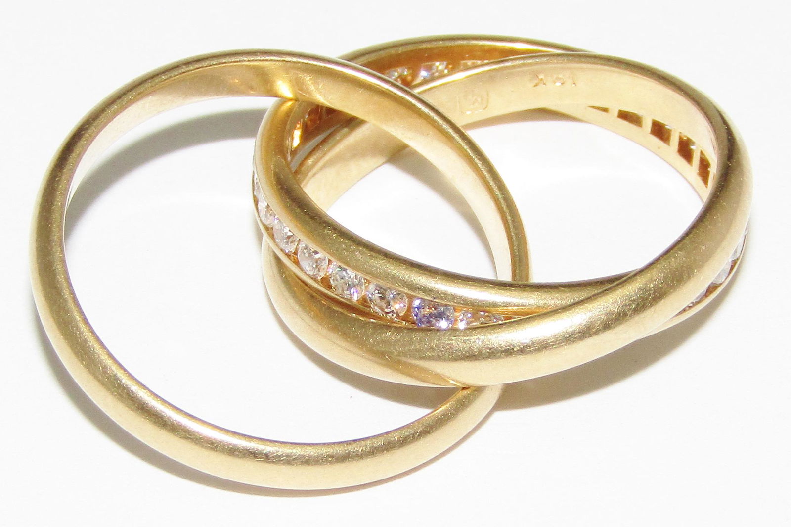 M.C. Paris 18Kt Yellow Gold and Diamond Trinity Ring (1 of 1)