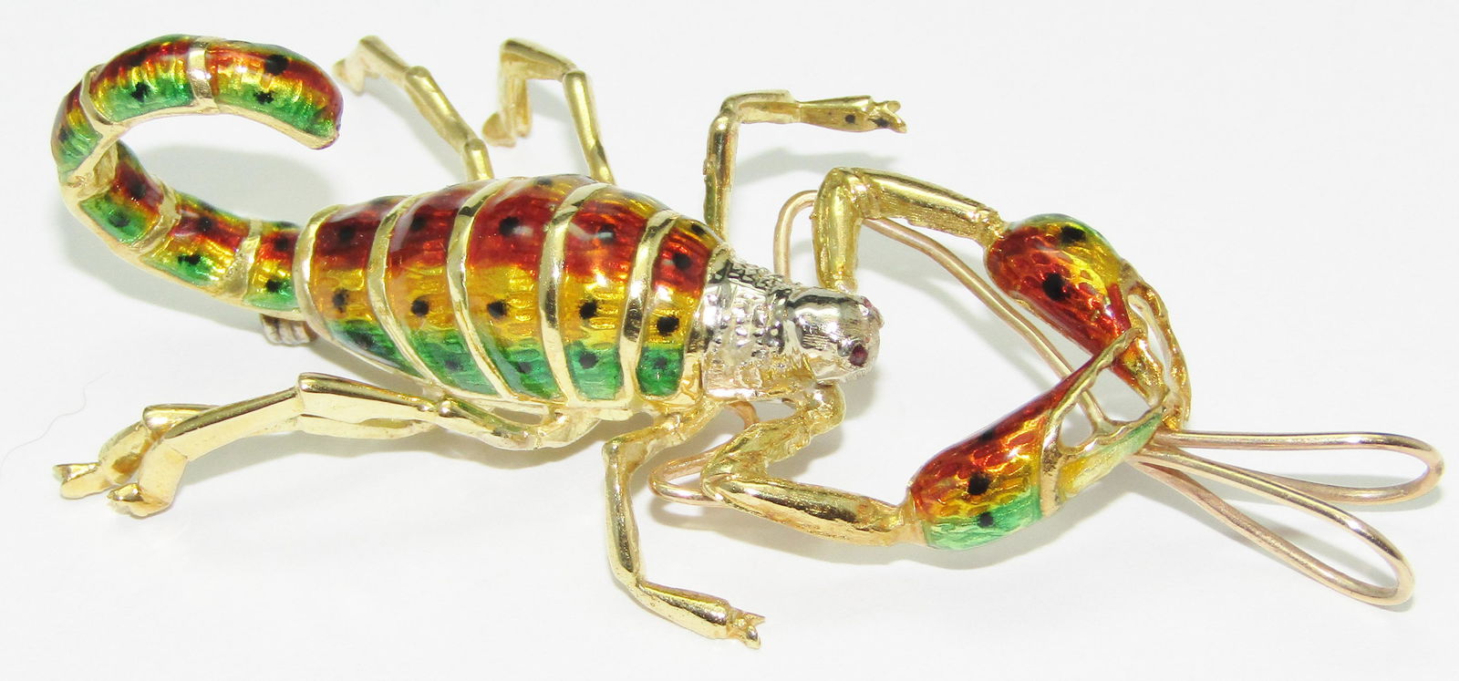 18Kt Gold and Enamel Scorpion Pin/Pendant (1 of 1)