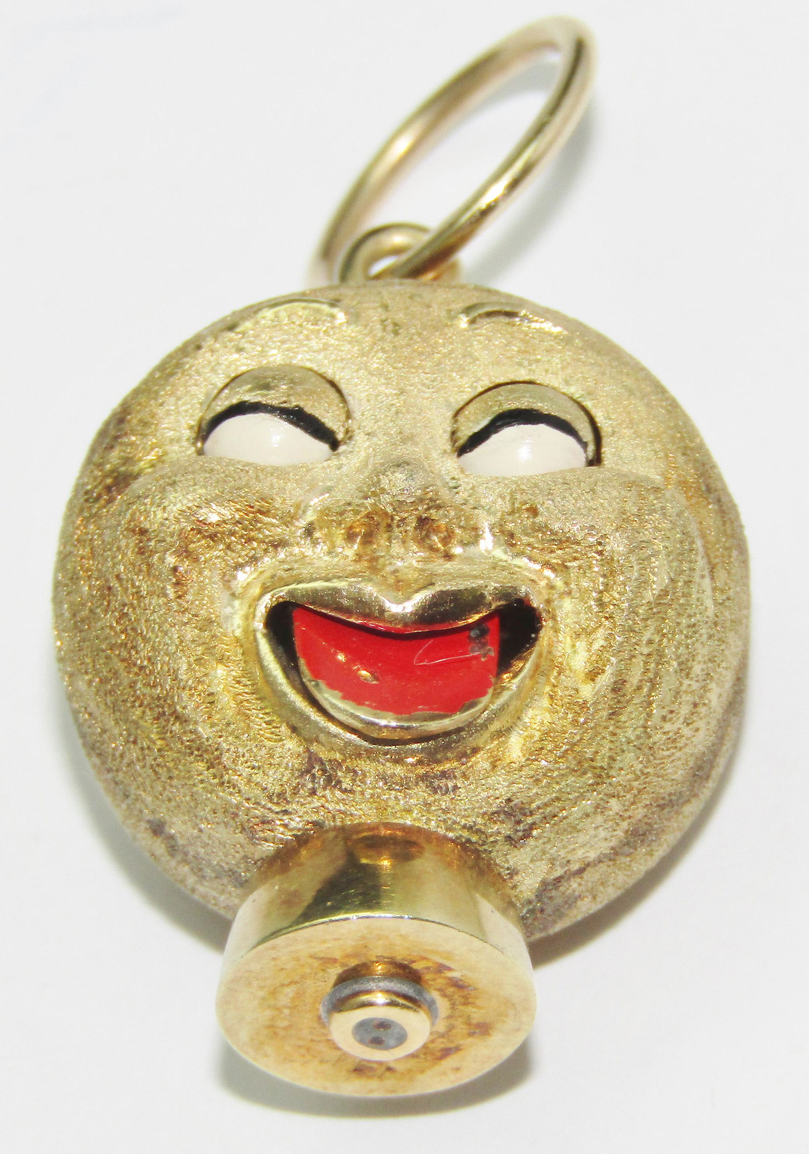 14Kt Gold & Enamel Happy & Sad Face Pendant (1 of 2)
