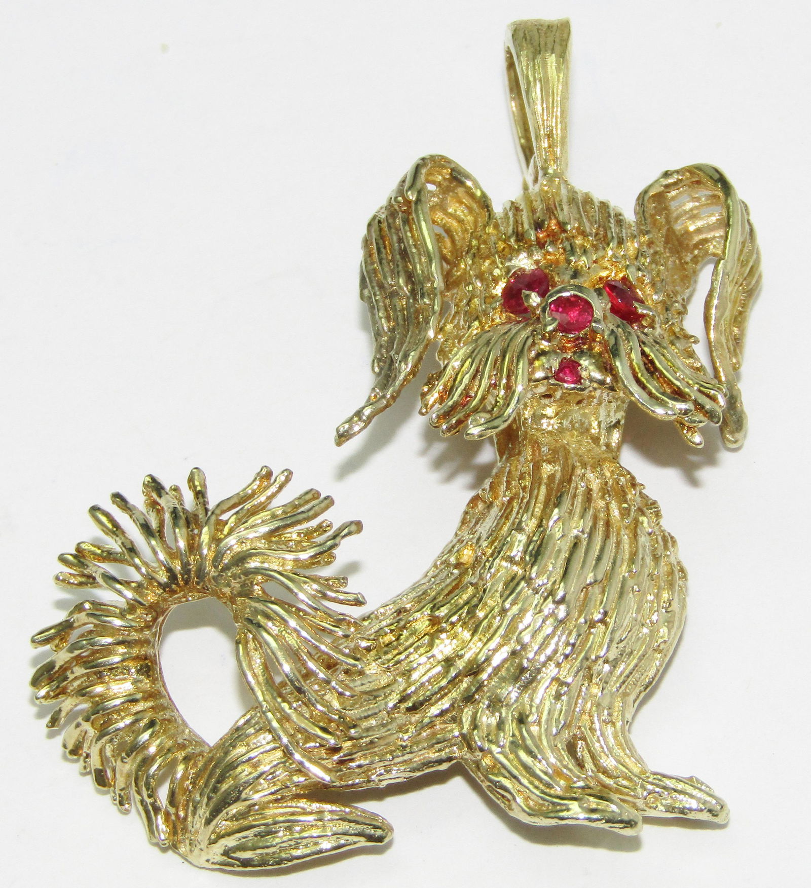 14Kt Gold Dog Pendant with Rubies (1 of 1)