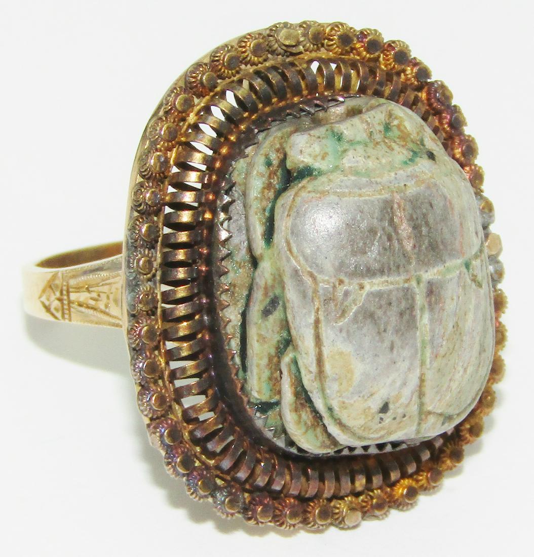 14Kt Gold Ring with Scarab (1 of 6)