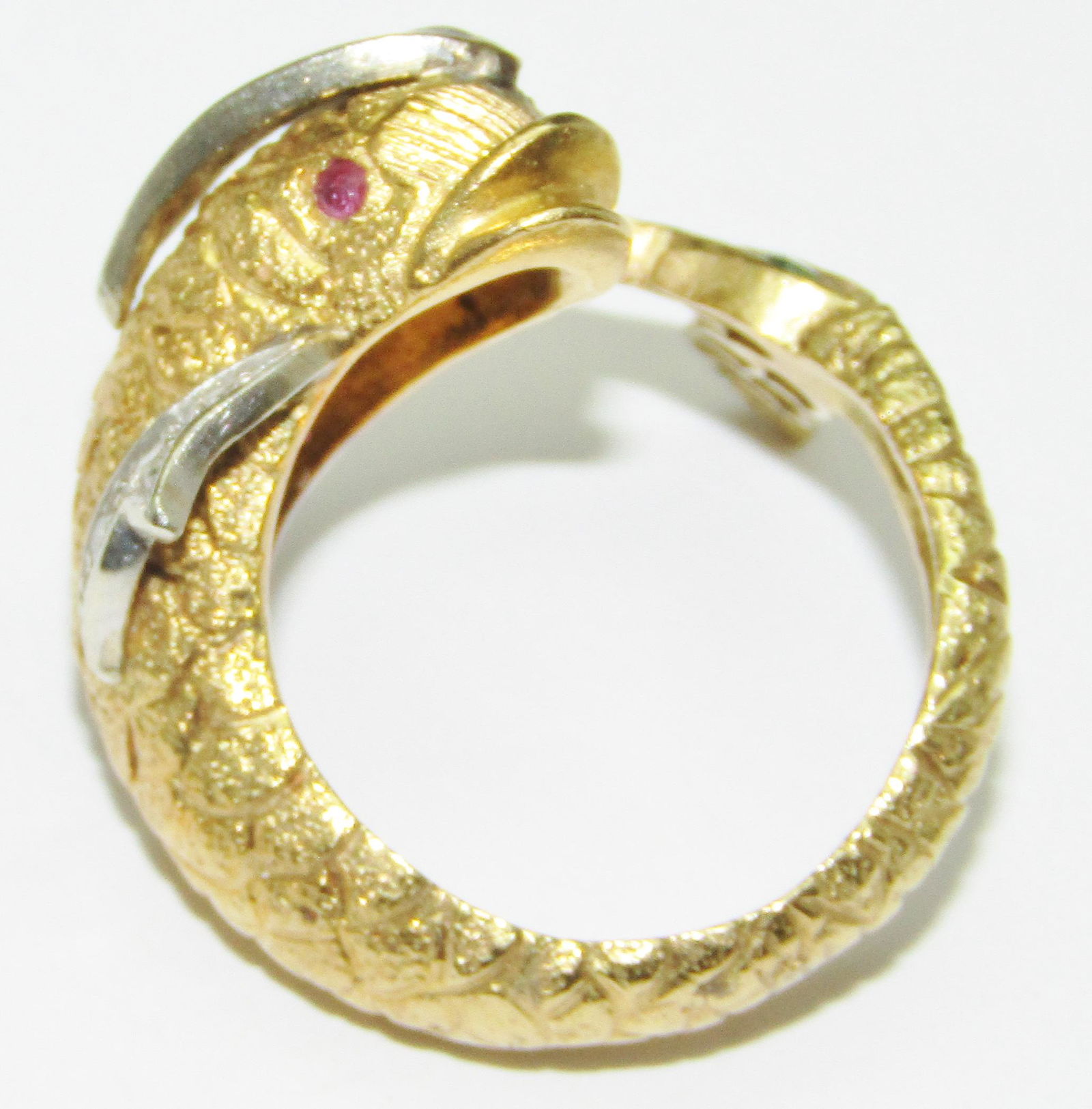 18Kt Gold Fish Ring with Diamonds, Rubies and Emeralds (1 of 2)