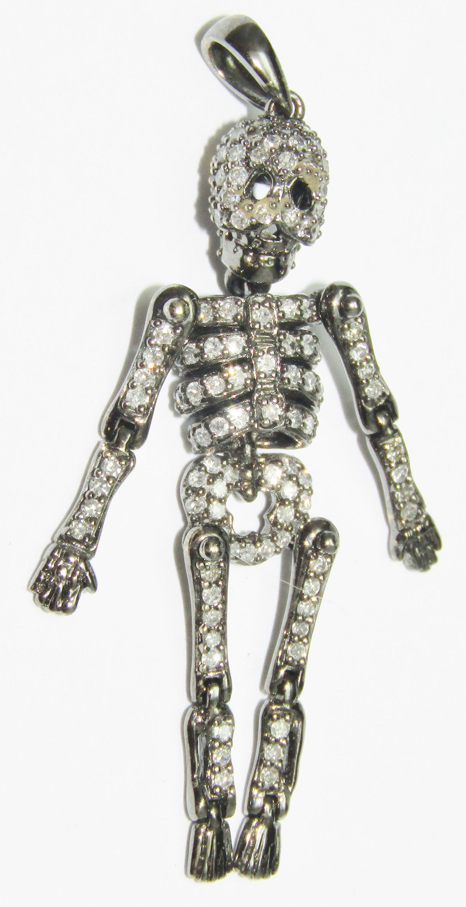 14Kt White Gold Skeleton Pendant with Melee (1 of 1)