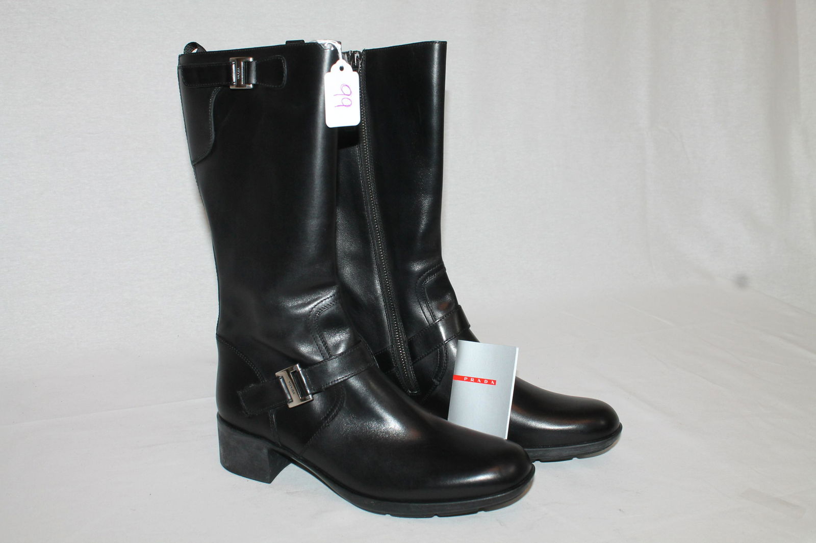 Prada mid height black boots (1 of 4)