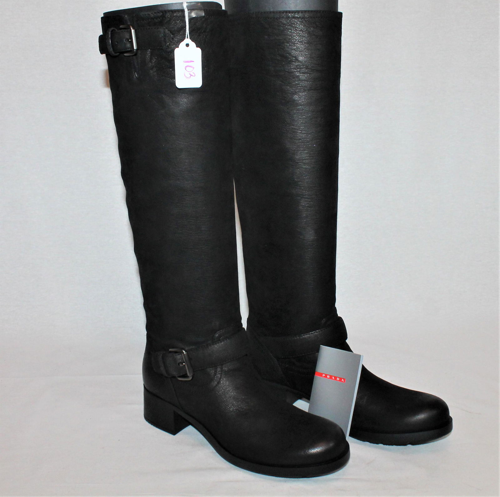 Prada knee-high black boots (1 of 4)
