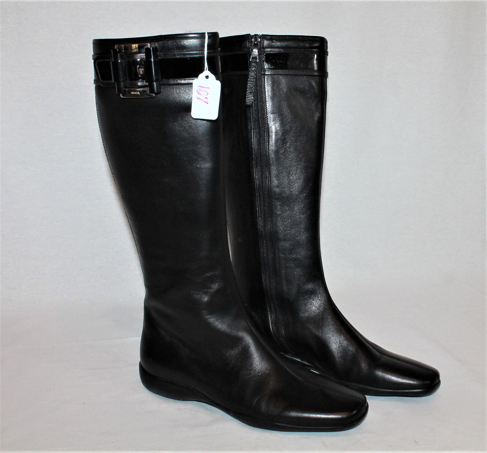 Prada knee-high black boots (1 of 5)