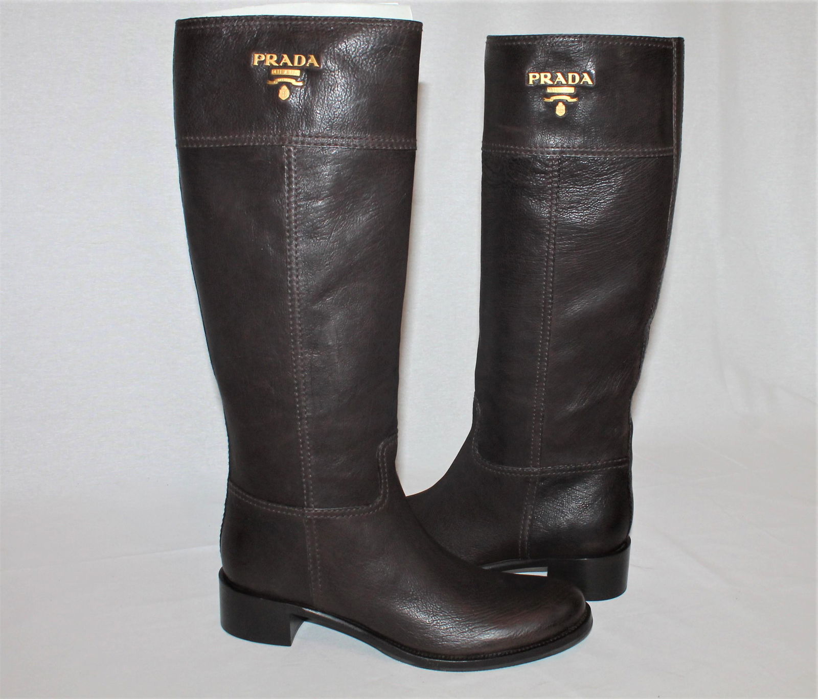 Prada Tall Calf Leather Boots (1 of 4)