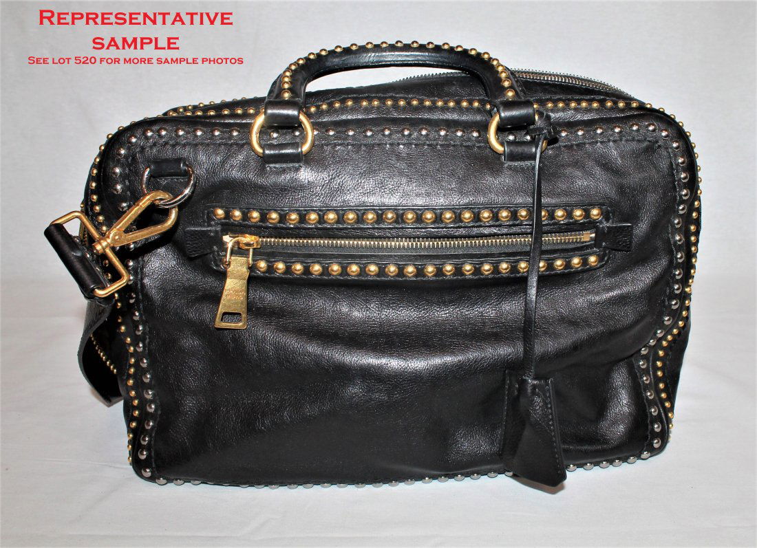 Black Studded Prada Satchel (1 of 1)