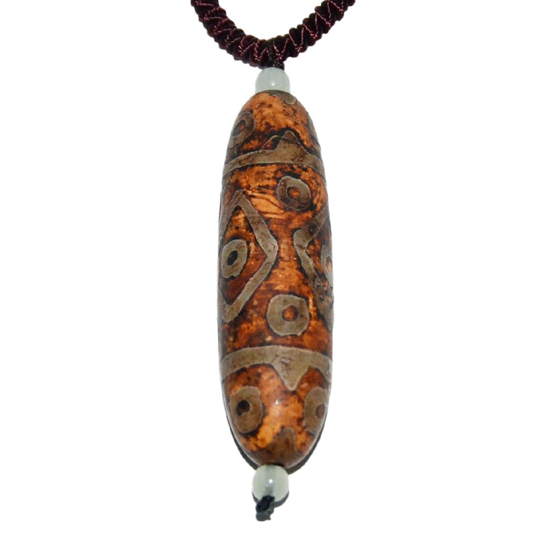 Tibetan Dzi Bead Pendant Necklace (1 of 4)