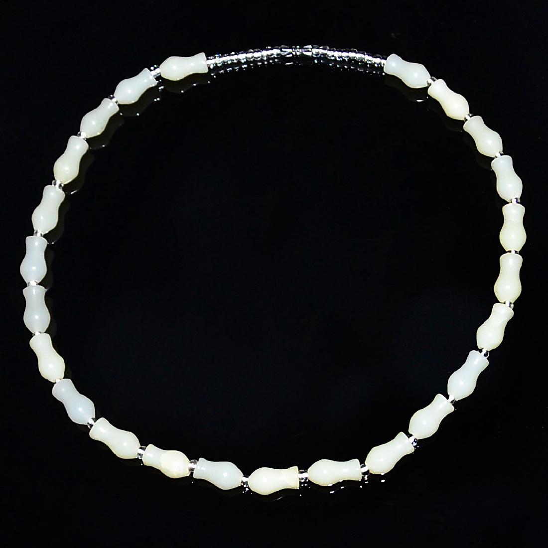 Hetian White Jade Gourd-Section Beads Necklace (1 of 2)
