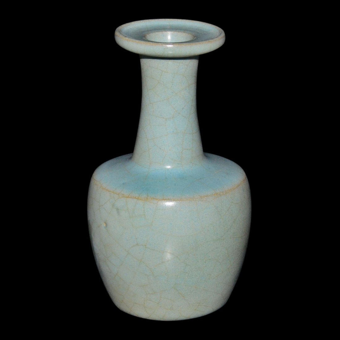Yueyao-Type Sky-blue Glazed Bottle Vase with Dish (1 of 4)