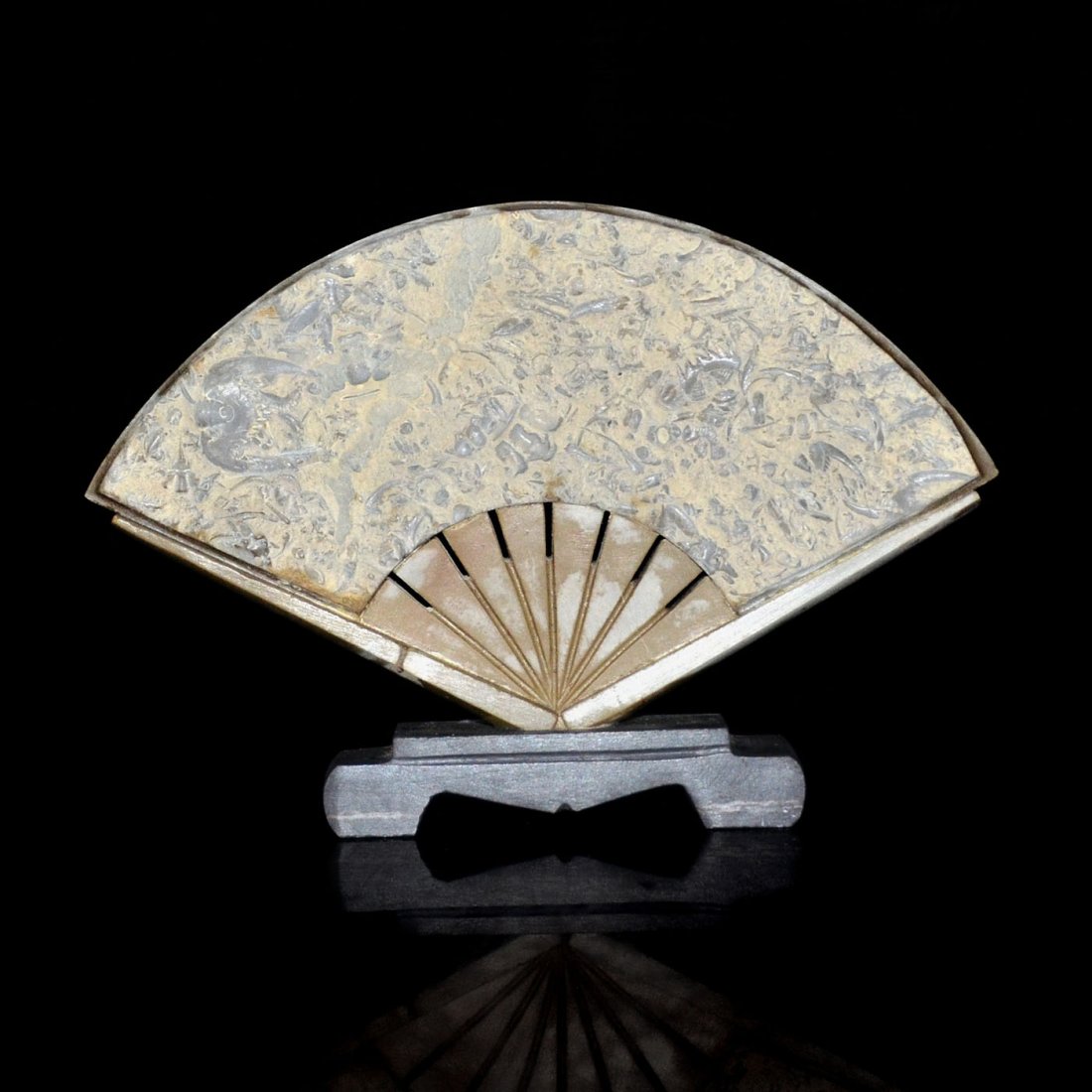 Trilobite Fossil Stone Carved into a Fan (1 of 4)