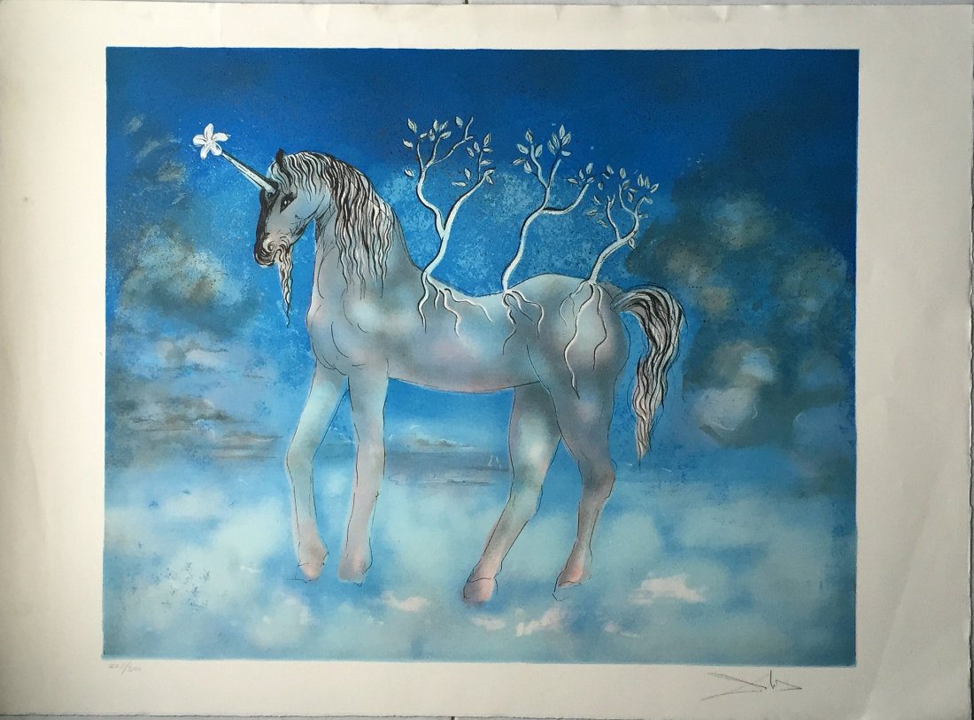 Dali Salvador Lithograph "Unicorn" Hand signed (1 of 4)