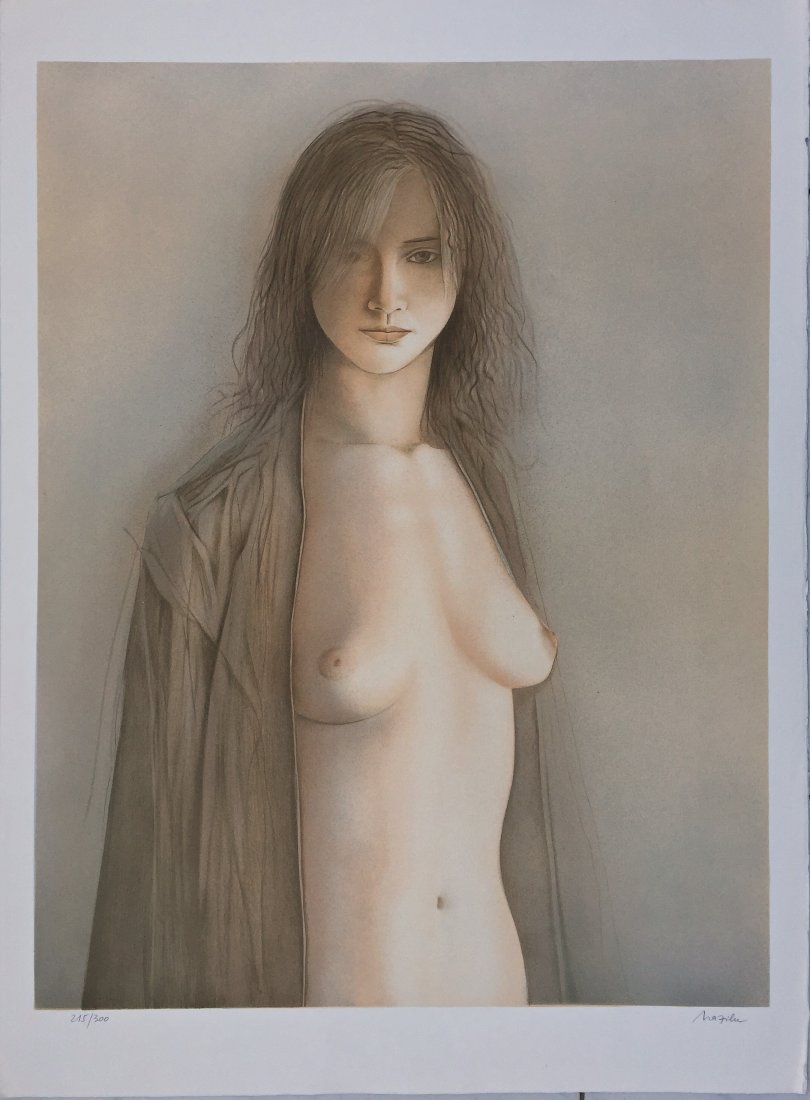Georges Mazilu - "Femme Nue" hand signed and numbered: Georges Mazilu - "Femme Nue" hand signed and numbered 215/300. 22 x 29.5 inch' (56 x 75 cm') Aproximatly. Printed on High quality Arch paper, attached pic'.