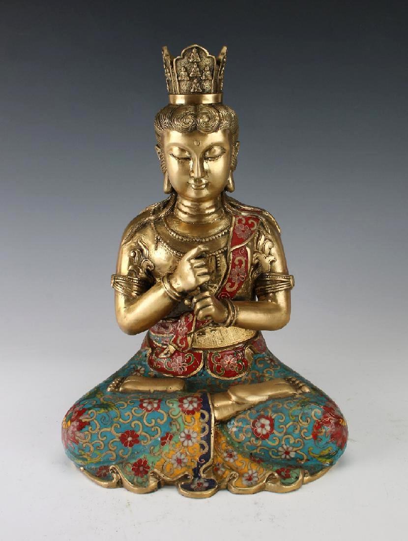 A Chinese cloisonne bronze fist of wisdom Buddha (1 of 9)