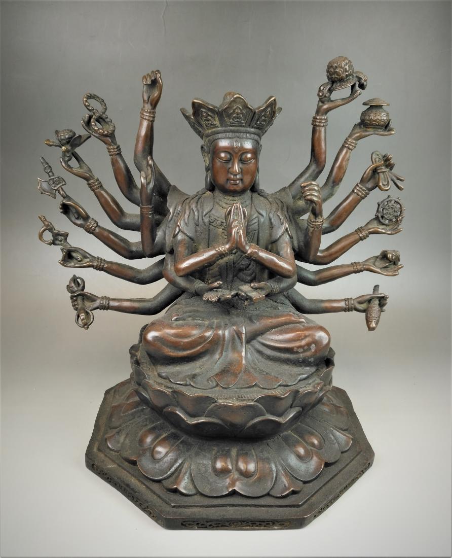 A Chinese Qing dynasty bronze sculpture of Buddha (1 of 9)