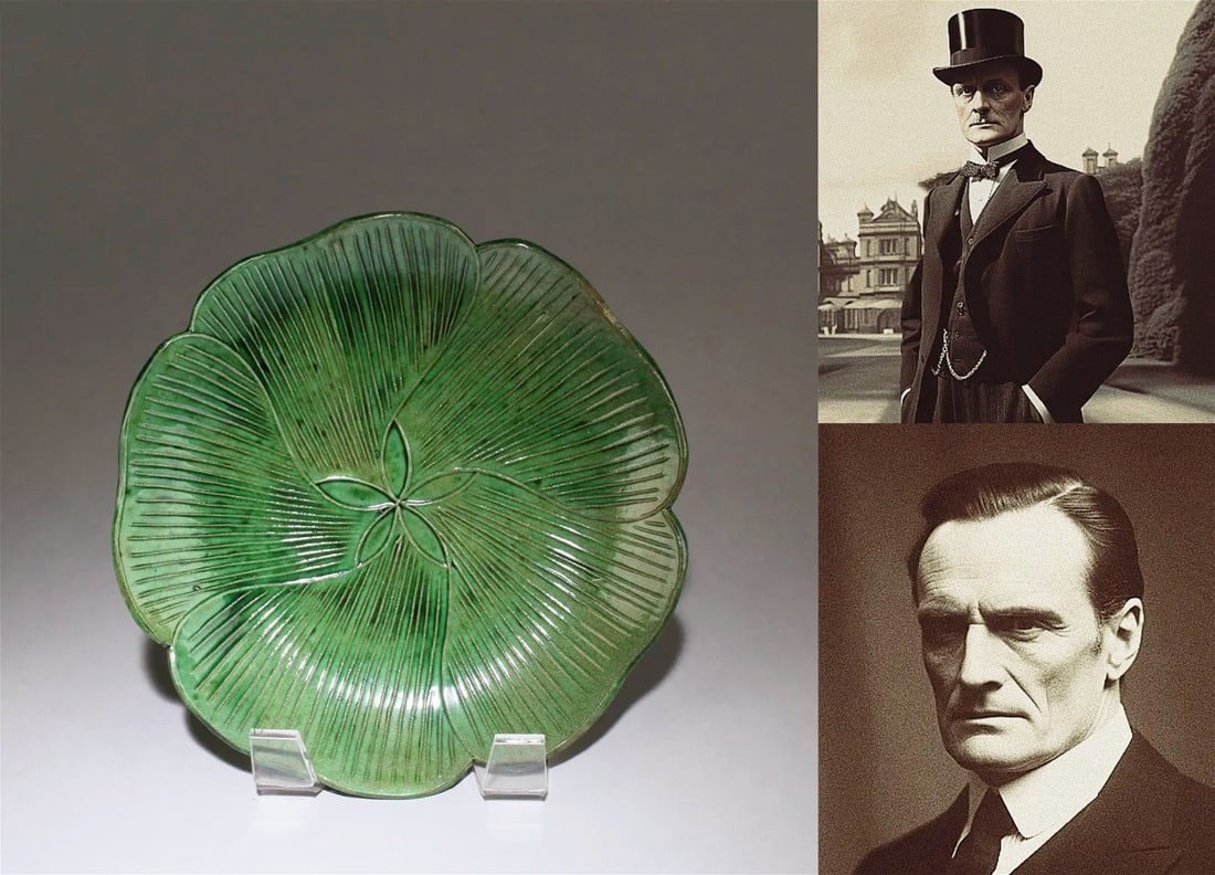 Chinese ding-yao green-glazed lotus leaf porcelain plate (1 of 4)