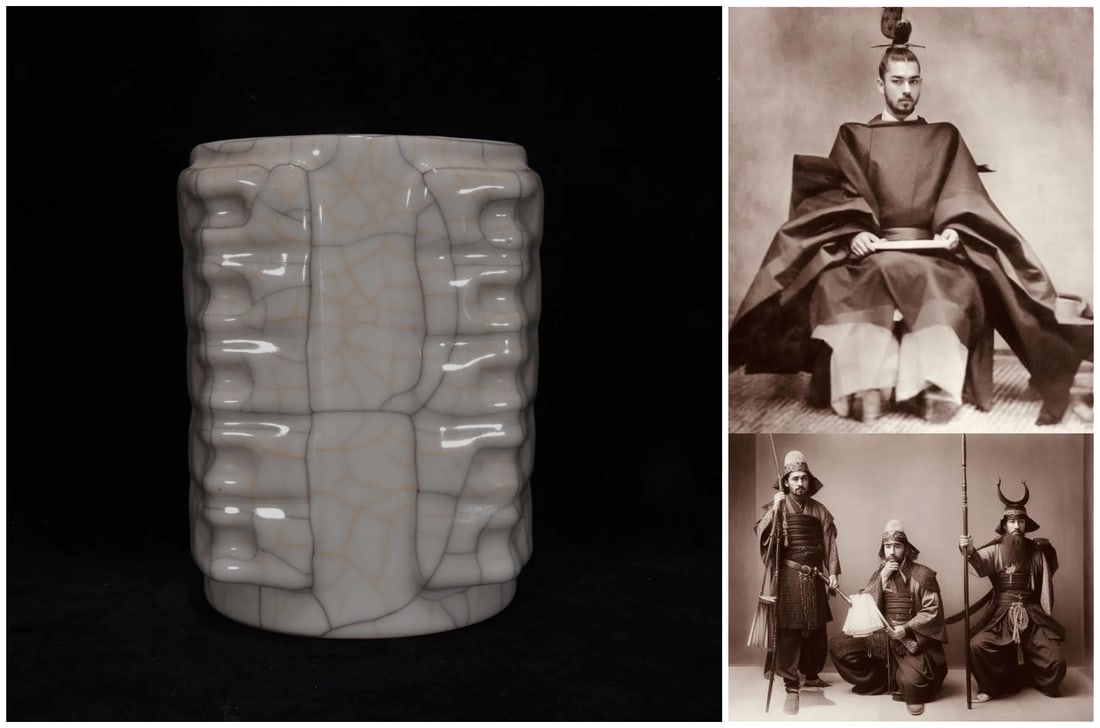 Chinese ming dynasty ge-glazed porcelain cong (1 of 9)