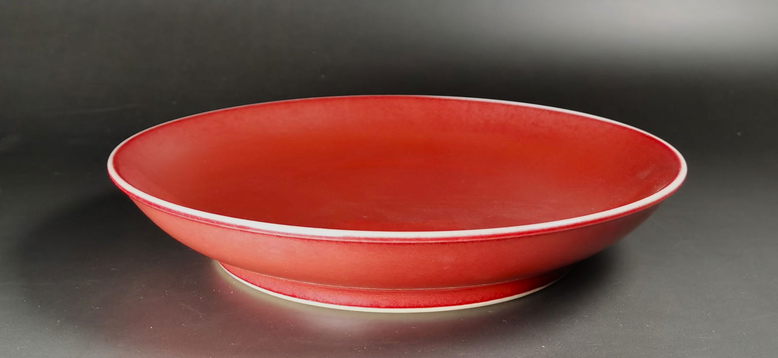 Chinese qing dynasty red glazed porcelain plate (1 of 5)