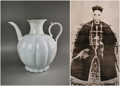 Chinese Hutian-yao celadon porcelain teapot