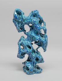 Chinese lujun-glazed porcelain yamagata ornaments