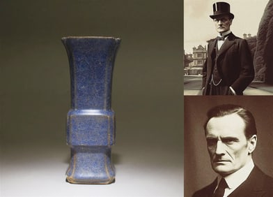 Chinese Jun square blue porcelain vase