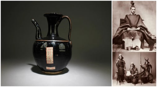 Chinese cizhou type black glazed teapot