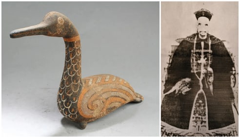 Chinese Han dynasty made of Linen and lacquer duck statue