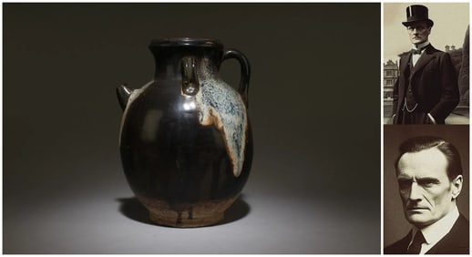 Chinese Lushan type black glazed porcelain teapot