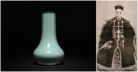 Chinese qing dynasty imitate Ru-glazed porcelain vase