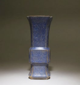 Chinese Jun square blue porcelain vase