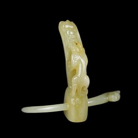 Chinese jade dragon hairpin set