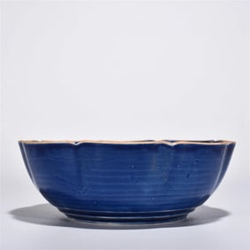 Chinese Ding-yao blue glazed mandarin duck porcelain bowl