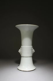 Chinese white glazed porcelain gu