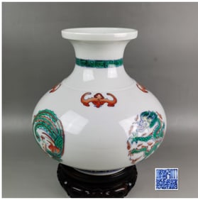 Chinese doucai dragon and decoration phoenix porcelain vase