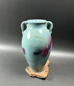 Chinese jun ware double eared vase