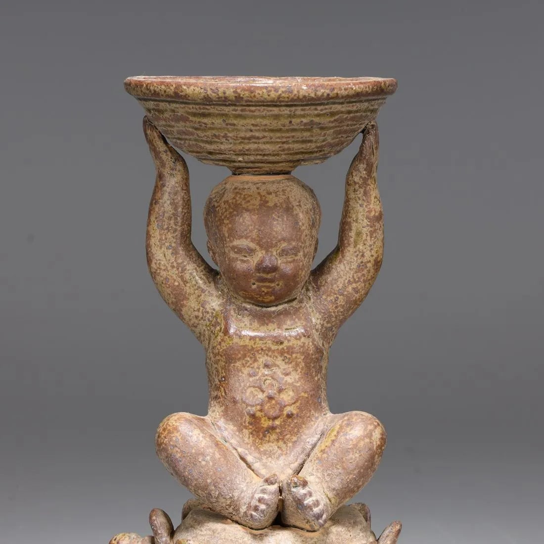 Chinese ceramic figure candlestick - 3