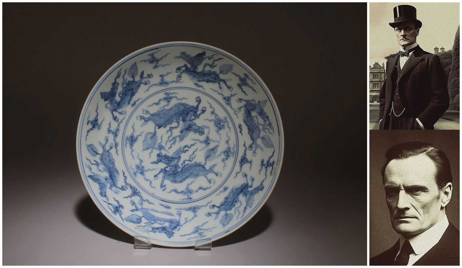 Chinese blue and white porcelain plate (1 of 7)
