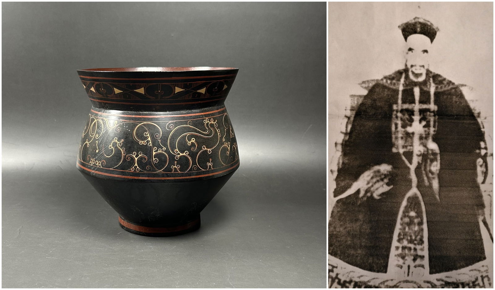 Chinese lacquer jar: Chinese lacquer jar Approx. H 15.3 x W 15 cm(H 6.02 x W 5.9 inches)Provenance: Property from the private Jian family collection. Chengrong Jian (1856-1936) donated fourth rank official i n the twenty-