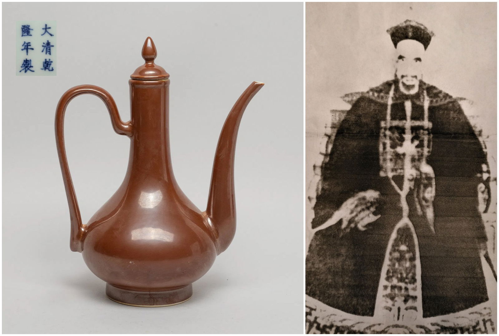 Chinese brown glazed porcelain wine pot (1 of 10)